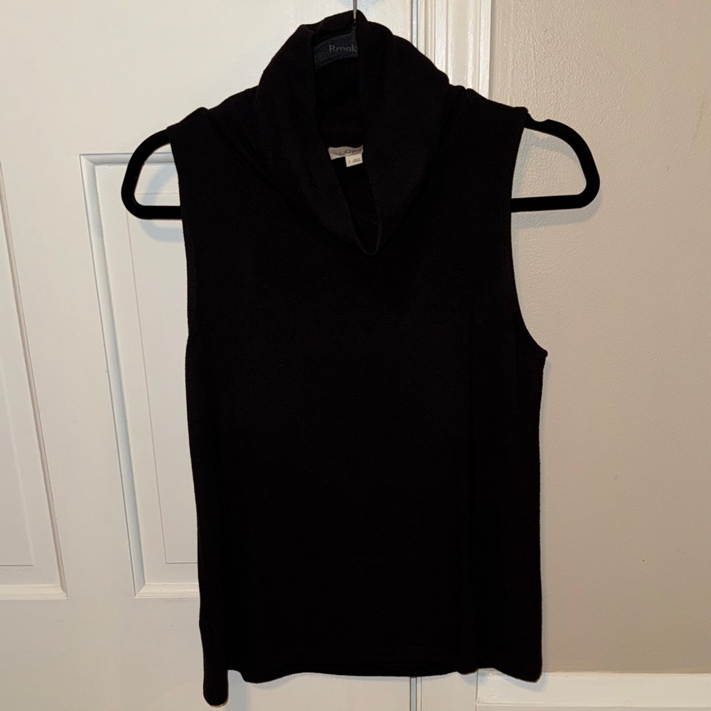 LOFT Black Sleeveless Turtleneck Top